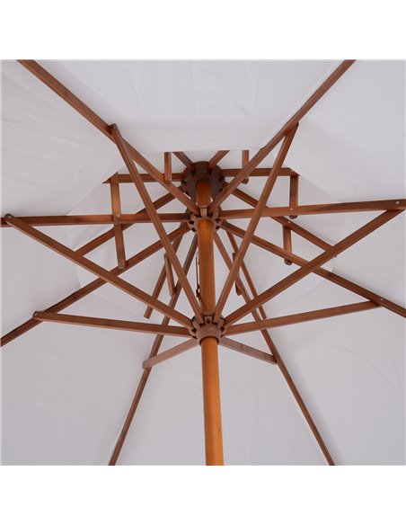 Outsunny 2.7m Patio Umbrella Double Tier Garden Parasol Umbrella Outdoor Sun Umbrella Sunshade Bamboo Parasol Cream White 840-02 - pic 48776 | FastDaddyshop