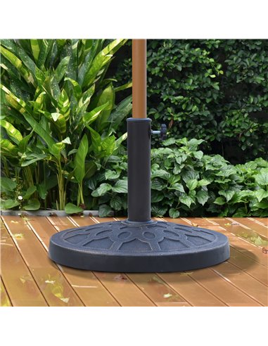 Outsunny 13kg Resin Umbrella Stand Holder, Garden Parasol Base for 38mm or 48mm Outdoor Umbrella Poles, Bronze Tone 01-0414