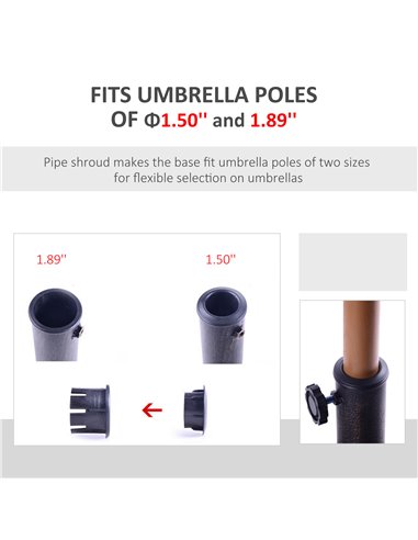 Outsunny 13kg Resin Umbrella Stand Holder, Garden Parasol Base for 38mm or 48mm Outdoor Umbrella Poles, Bronze Tone 01-0414