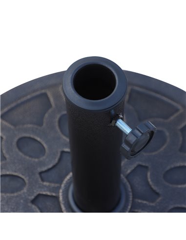 Outsunny 13kg Resin Umbrella Stand Holder, Garden Parasol Base for 38mm or 48mm Outdoor Umbrella Poles, Bronze Tone 01-0414