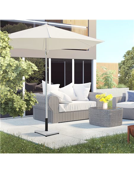 Outsunny 12kg Garden Parasol Base with Adjustable Foot Pad, Concrete Umbrella Stand with Wood Effect Decorative Base and Adjusta - pic 48806 | FastDaddyshop