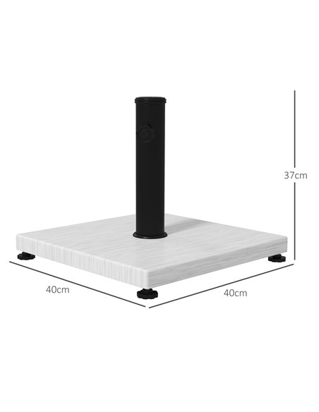 Outsunny 12kg Garden Parasol Base with Adjustable Foot Pad, Concrete Umbrella Stand with Wood Effect Decorative Base and Adjusta - pic 48807 | FastDaddyshop