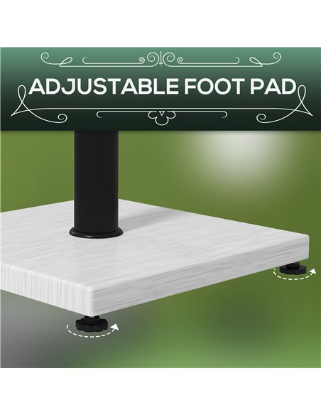 Outsunny 12kg Garden Parasol Base with Adjustable Foot Pad, Concrete Umbrella Stand with Wood Effect Decorative Base and Adjusta - pic 48810 | FastDaddyshop