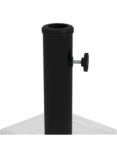 Outsunny 12kg Garden Parasol Base with Adjustable Foot Pad, Concrete Umbrella Stand with Wood Effect Decorative Base and Adjusta