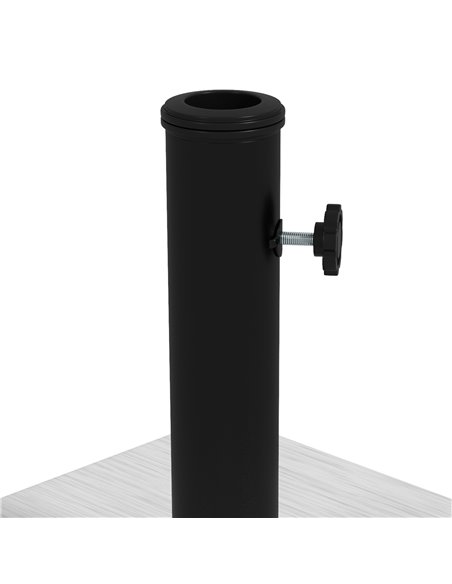 Outsunny 12kg Garden Parasol Base with Adjustable Foot Pad, Concrete Umbrella Stand with Wood Effect Decorative Base and Adjusta - pic 48812 | FastDaddyshop