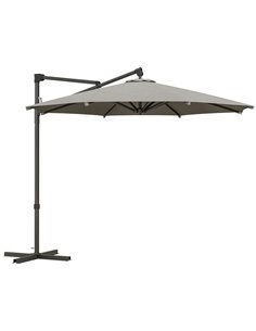 Outsunny 3 m Cantilever Banana Parasol with Cross Base, Light Grey 84D-314V00LG