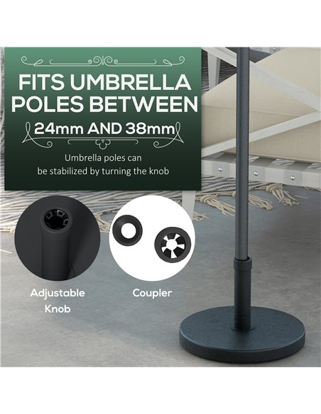 Outsunny 15kg Concrete Umbrella Parasol Base with Rattan Effect 46.5cm Dia Heavy Duty Parasol Stand for Outdoor Patio Umbrella 8 - pic 48835 | FastDaddyshop