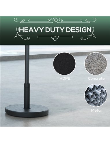 Outsunny 15kg Concrete Umbrella Parasol Base with Rattan Effect 46.5cm Dia Heavy Duty Parasol Stand for Outdoor Patio Umbrella 8