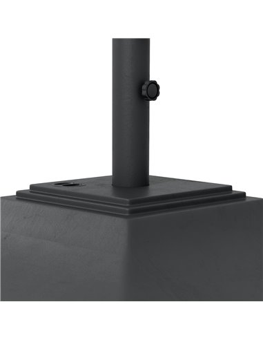 Outsunny 60kg Square Parasol Base with Wheels, 38mm, 48mm Heavy Duty Plastic Umbrella Stand, Fillable Parasol Stand for Outdoor 