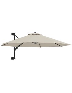 Outsunny Wall Mounted Umbrella with Vent, Beige 84D-311V00BG