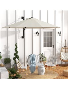 Outsunny Wall Mounted Umbrella with Vent, Beige 84D-311V00BG 2