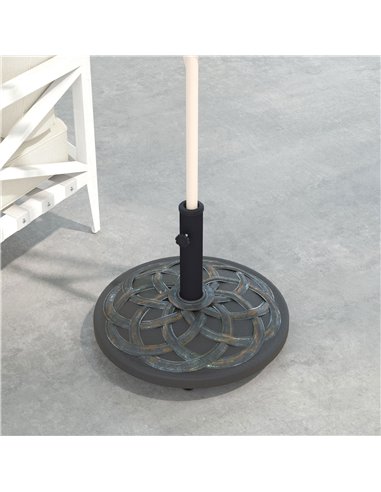 Outsunny 27kg Rolling Parasol Base with Wheels, Heavy Duty Concrete Umbrella Stand with Decorative Base, Bronze Tone 84D-308V00T