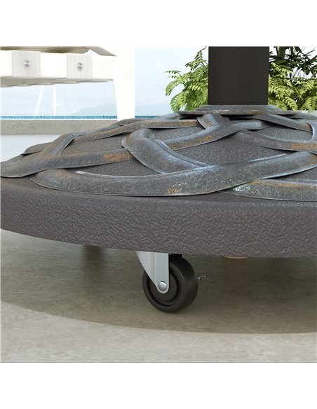 Outsunny 27kg Rolling Parasol Base with Wheels, Heavy Duty Concrete Umbrella Stand with Decorative Base, Bronze Tone 84D-308V00T - pic 48876 | FastDaddyshop