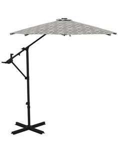 Outsunny 3(m) Convertible Cantilever Parasol, Black and White 84D-317V00MX