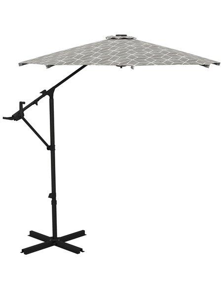 Outsunny 3(m) Convertible Cantilever Parasol, Black and White 84D-317V00MX - pic 48877 | FastDaddyshop