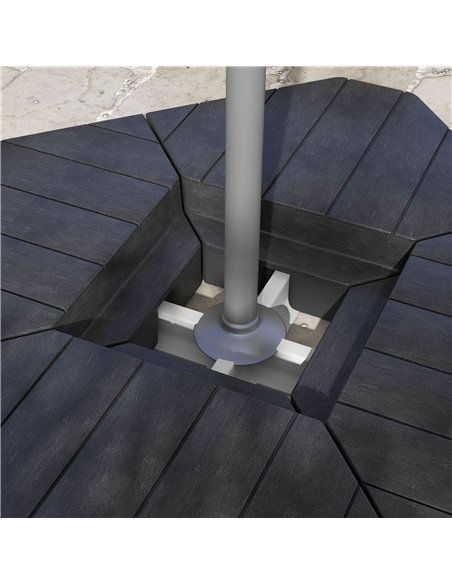 Outsunny Umbrella Weights for Cantilever Parasols, Set of 4 Heavy Duty Parasol Base Weights, 80kg Sand or 60kg Water Filled, Bla - pic 48894 | FastDaddyshop