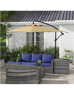 Outsunny 3x2m Cantilever Parasol with Cross Base, Brown 84D-270V00BN 2