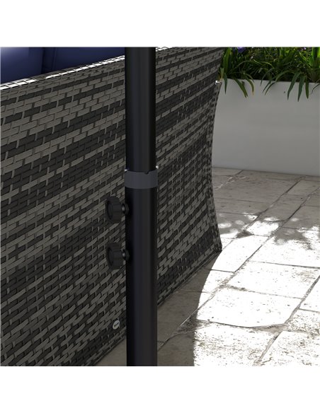 Outsunny 3x2m Cantilever Parasol with Cross Base, Banana Parasol with Crank Handle and 6 Ribs, Rectangular Hanging Patio Umbrell - pic 48912 | FastDaddyshop