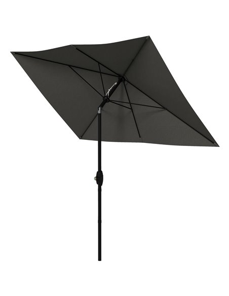 Outsunny 2 x 3(m) Rectangular Garden Parasol Umbrella, Dark Grey 84D-158V01CG - pic 48922 | FastDaddyshop