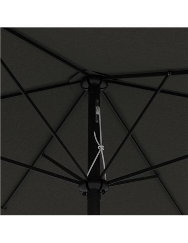 Outsunny 2 x 3(m) Garden Parasol Umbrella, Rectangular Outdoor Market Umbrella Sun Shade with Crank & Push Button Tilt, 6 Ribs, 