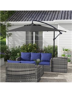 Outsunny 3x2m Cantilever Parasol with Cross Base, Black 84D-270V00BK 2