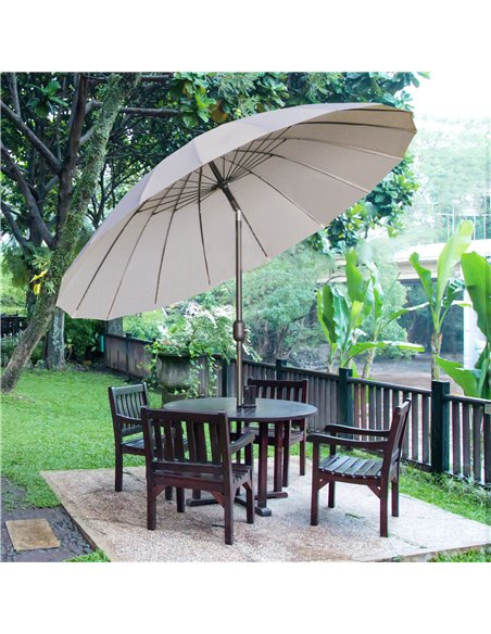 Outsunny 2.5m Adjustable Outdoor Garden Parasol Umbrella Sun Shade with Crank & Tilt, Light Grey 84D-103GY - pic 48941 | FastDaddyshop
