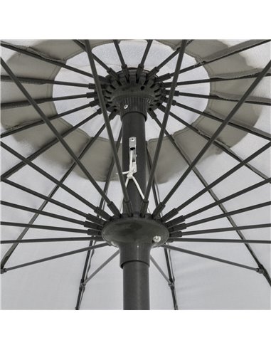 Outsunny 2.5m Adjustable Outdoor Garden Parasol Umbrella Sun Shade with Crank & Tilt, Light Grey 84D-103GY