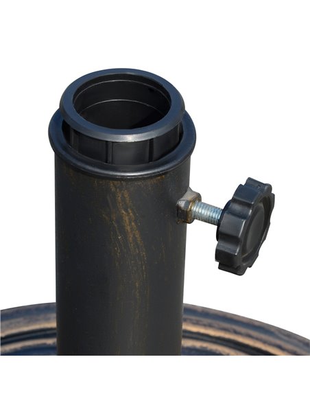 Outsunny 11.5kg Heavy Duty Parasol Base, Umbrella Stand Holder, Parasol Stand for 38mm or 48mm Patio Umbrella Pole, Bronze Tone  - pic 48956 | FastDaddyshop
