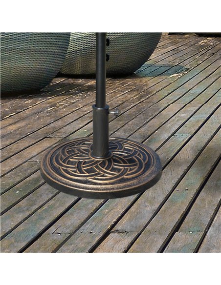 Outsunny 11.5kg Heavy Duty Parasol Base, Umbrella Stand Holder, Parasol Stand for 38mm or 48mm Patio Umbrella Pole, Bronze Tone  - pic 48957 | FastDaddyshop