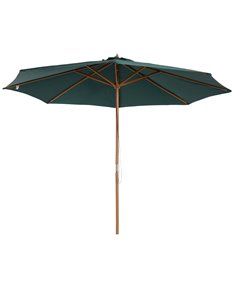 Outsunny 3(m) Wooden Patio Umbrella, Garden Parasol, Dark Green 01-0243