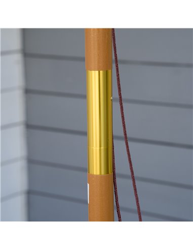 Outsunny 3(m) Garden Umbrella Wooden Parasol 8 Ribs Bamboo Sun Shade Patio Outdoor Umbrella Canopy Khaki 840-065BG