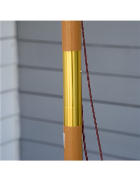 Outsunny 3(m) Garden Umbrella Wooden Parasol 8 Ribs Bamboo Sun Shade Patio Outdoor Umbrella Canopy Khaki 840-065BG - pic 48982 | FastDaddyshop