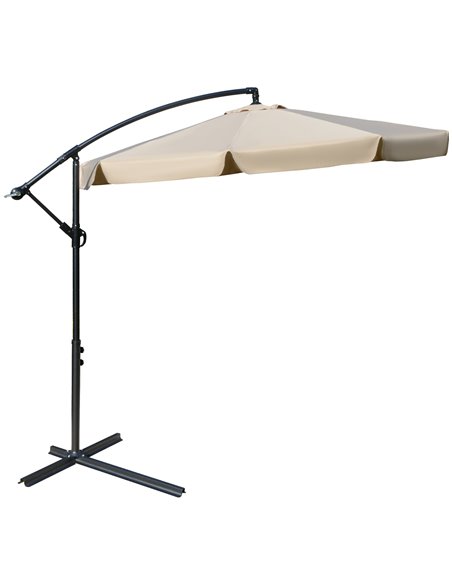 Outsunny 2.7m Cantilever Parasol Banana Sun Umbrella, Light Brown 84D-161LR - pic 48985 | FastDaddyshop