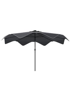 Outsunny 3 x 3 (m) Solar Patio Umbrella with LED and Tilt, Dark Grey 84D-328V00CG