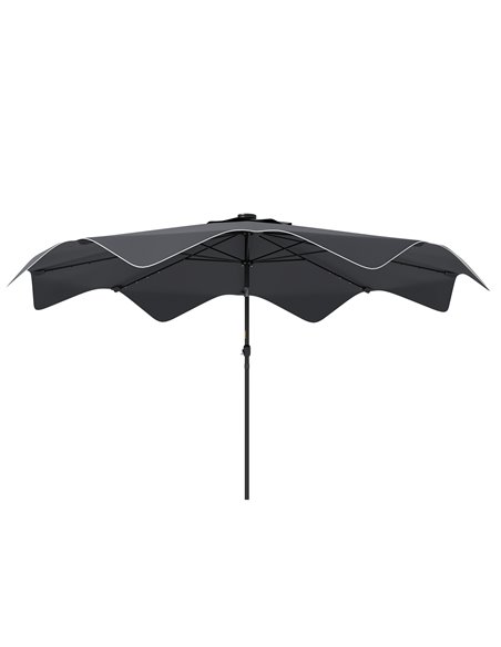 Outsunny 3 x 3 (m) Solar Patio Umbrella with LED and Tilt, Dark Grey 84D-328V00CG - pic 49021 | FastDaddyshop