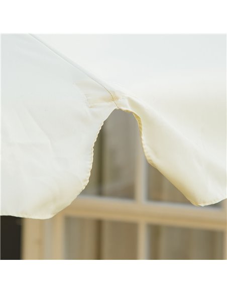 Outsunny 3.3(m) Patio Umbrella, Garden Parasol, Outdoor Sun Shade Canopy with 8 Bamboo Ribs, Ruffles and Wood Pole, Beige 84D-04 - pic 49038 | FastDaddyshop