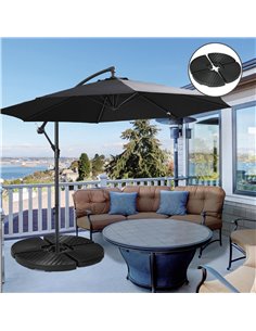 Outsunny 4PCs Parasol Bases, Patio Umbrella Weights, Black 84D-201V00BK 2