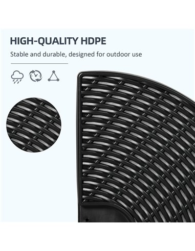 Outsunny 4PCs Parasol Bases, Patio Umbrella Weights for Parasol, Wicker Effect HDPE Water and Sand Filled Garden Umbrella Base w