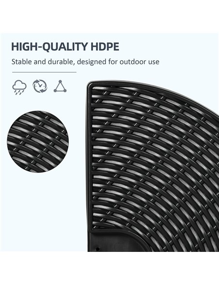 Outsunny 4PCs Parasol Bases, Patio Umbrella Weights for Parasol, Wicker Effect HDPE Water and Sand Filled Garden Umbrella Base w - pic 49044 | FastDaddyshop