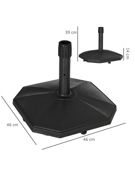 Outsunny 18kg Patio Parasol Base, Concrete Umbrella Base, 45.5cm Outdoor Umbrella Stand Holder for Parasol Poles 34mm, 38mm and  - pic 49068 | FastDaddyshop