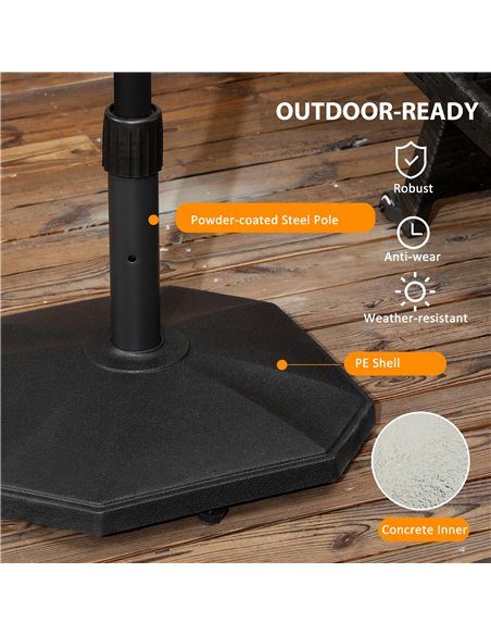 Outsunny 18kg Patio Parasol Base, Concrete Umbrella Base, 45.5cm Outdoor Umbrella Stand Holder for Parasol Poles 34mm, 38mm and  - pic 49070 | FastDaddyshop