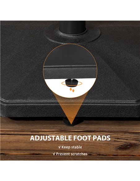 Outsunny 18kg Patio Parasol Base, Concrete Umbrella Base, 45.5cm Outdoor Umbrella Stand Holder for Parasol Poles 34mm, 38mm and  - pic 49071 | FastDaddyshop