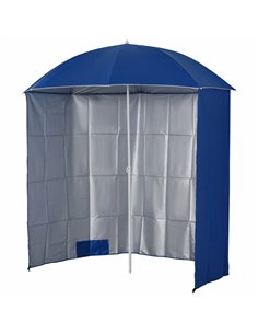 Outsunny 88" Arc 2.2M Fishing Umbrella Beach Parasol with FREE Carry Bag, Blue 84D-038BU