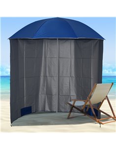 Outsunny 88" Arc 2.2M Fishing Umbrella Beach Parasol with FREE Carry Bag, Blue 84D-038BU 2