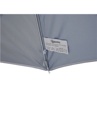 Outsunny 88" Arc 2.2M Fishing Umbrella Beach Parasol with Sides Brolly Shelter Canopy Shade with FREE Carry Bag Blue 84D-038BU