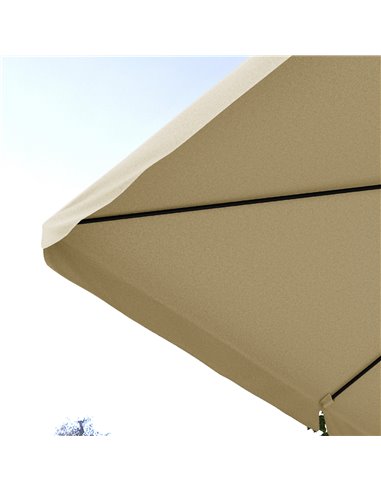Outsunny 3(m) Cantilever Roma Parasol, Hanging Garden Parasol, Aluminium Square Patio Umbrella with Crank Handle and Tilt, Outdo