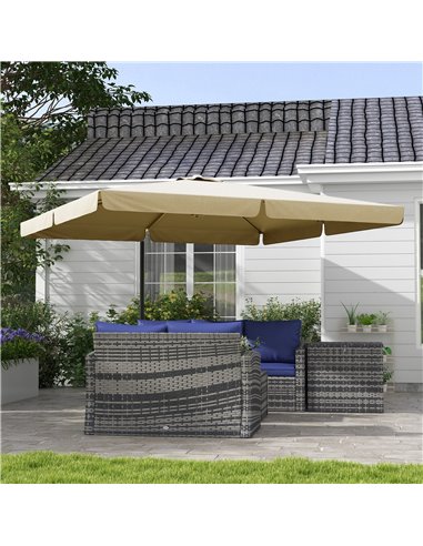 Outsunny 3(m) Cantilever Roma Parasol, Hanging Garden Parasol, Aluminium Square Patio Umbrella with Crank Handle and Tilt, Outdo