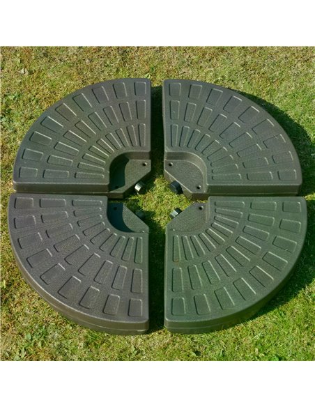 Outsunny 4-Piece Parasol Base Cantilever Offset Patio Umbrella Circular Base Stand w/Carry Handles, Water & Sand Filled 84D-124 - pic 49094 | FastDaddyshop