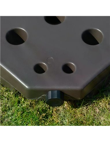 Outsunny 4-Piece Parasol Base Cantilever Offset Patio Umbrella Circular Base Stand w/Carry Handles, Water & Sand Filled 84D-124