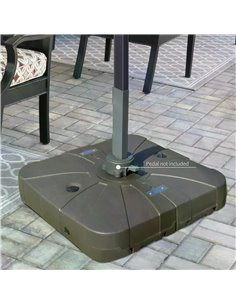 Outsunny Square Cantilever Patio Parasol Base Water or Sand Filled with Wheels Crossbar Heavy-Duty Umbrella Stand 84D-123 2